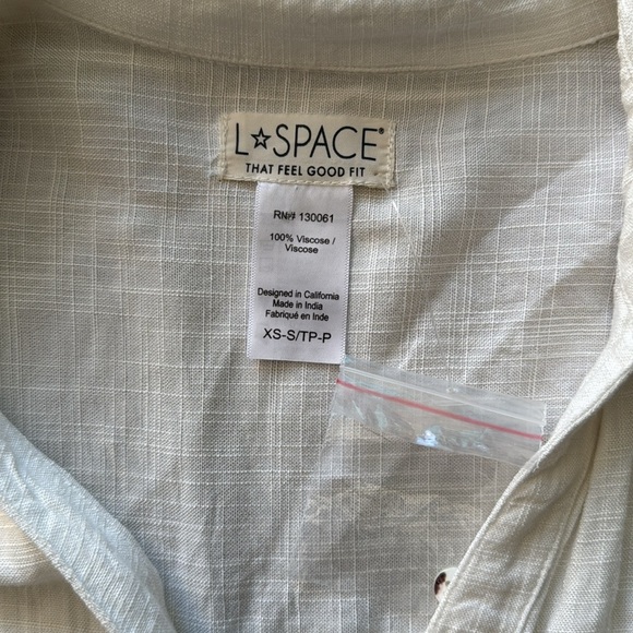 L*Space Button Down White Long Viscose Tunic sz XS - Picture 4 of 11